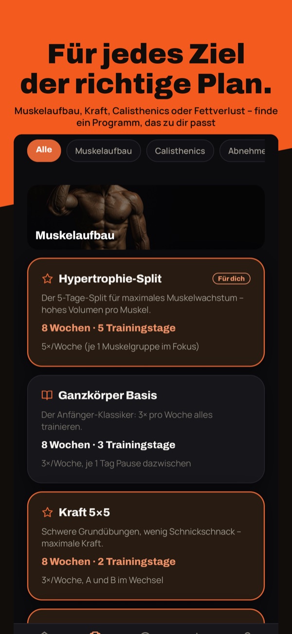 Kuratierte Programme für jedes Ziel